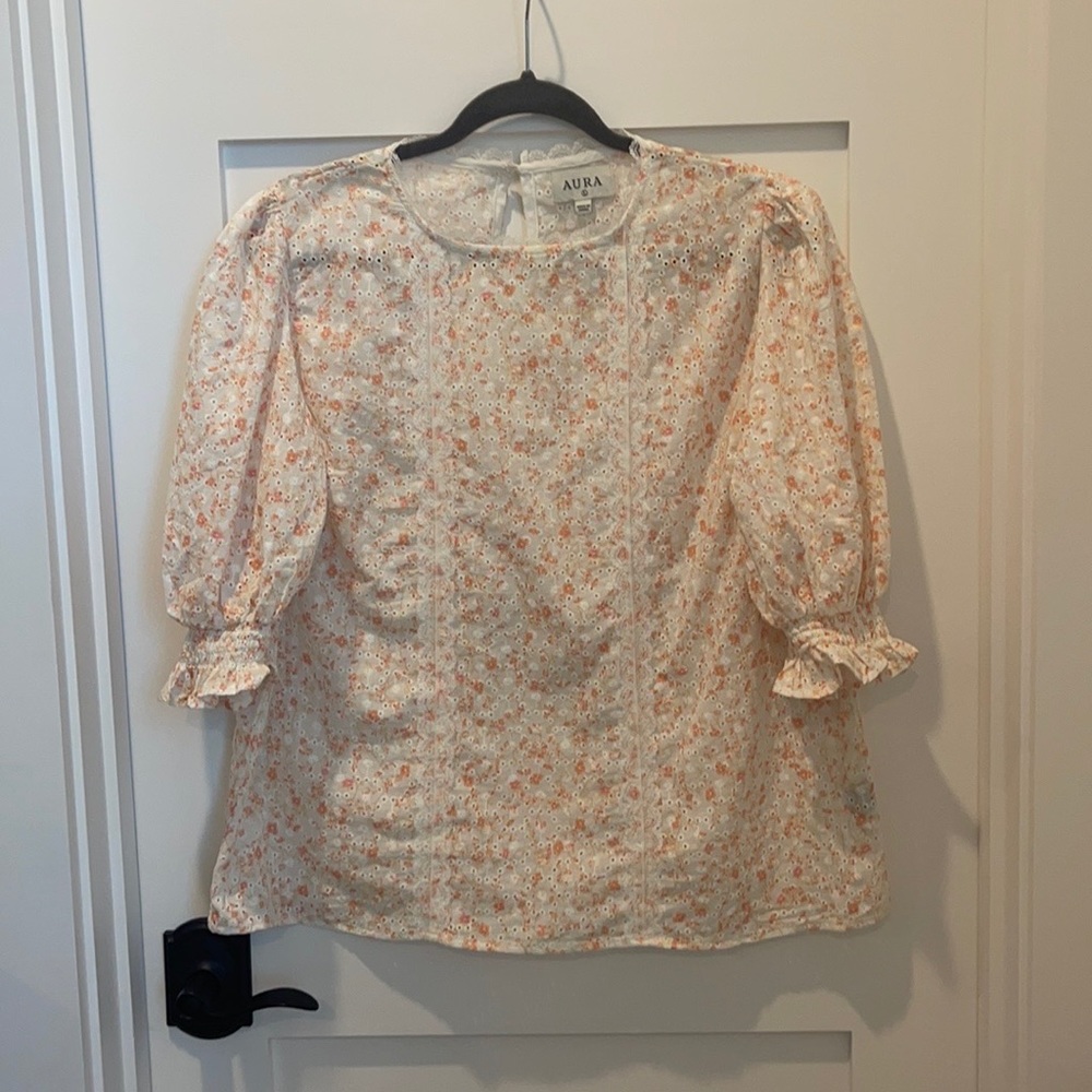 Floral eyelet top